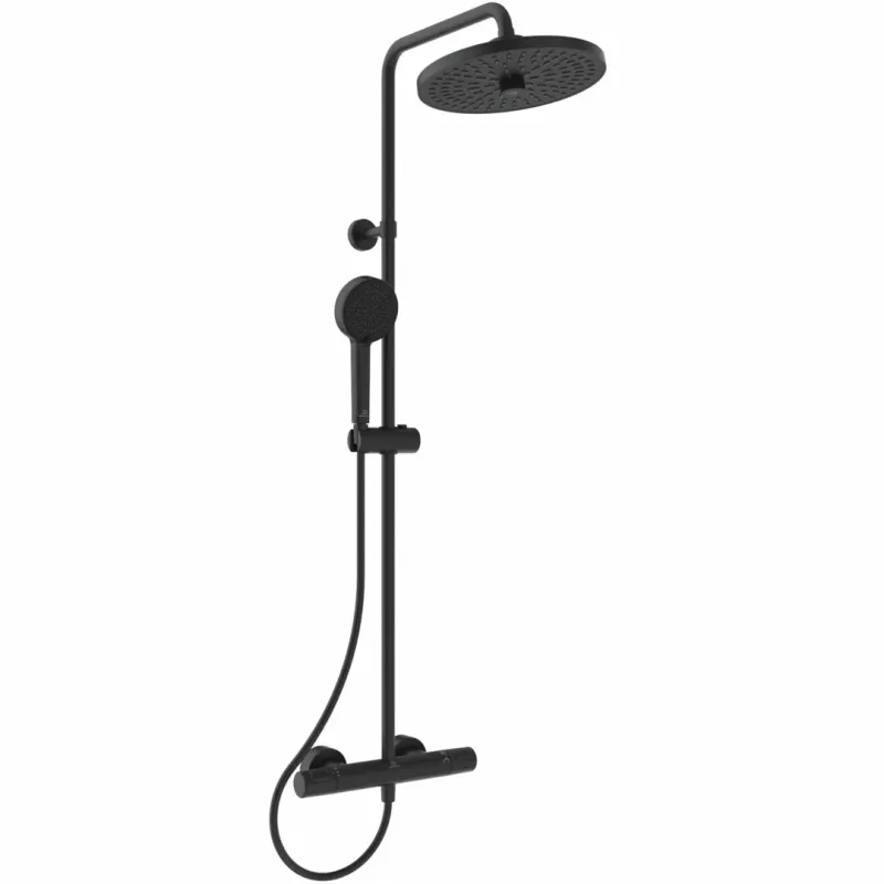 Система душевая Ideal Standard Ceratherm T25+ черная матовая, с термостатом