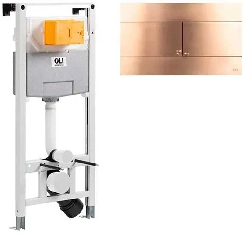 Комплект инсталляции OLI 120 механическая + клавиша Slim INOX металлическая, бронза/медь