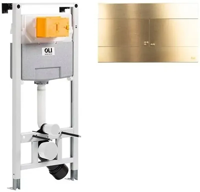 Комплект инсталляции OLI 120 механическая + клавиша Slim INOX металлическая, золото