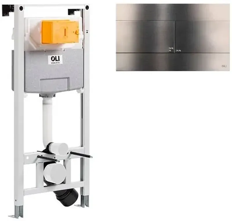 Комплект инсталляции OLI 120 механическая + клавиша Slim INOX металлическая, gun metal